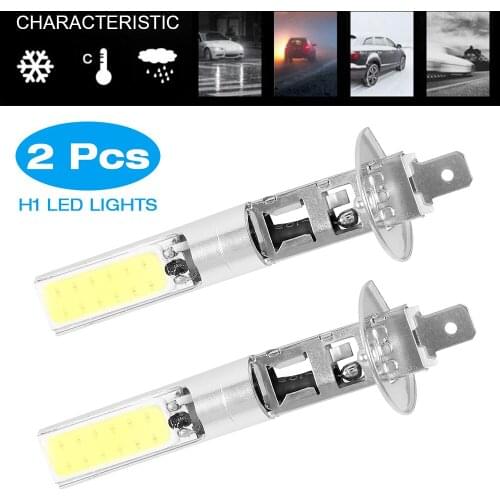 Mayitr 2pcs 12V 0.8A H1 100W Car Auto LED Headlight Bulbs 6000K White Low Beam Fog Bulb Brake Reversing Turn Signals Lamp Light