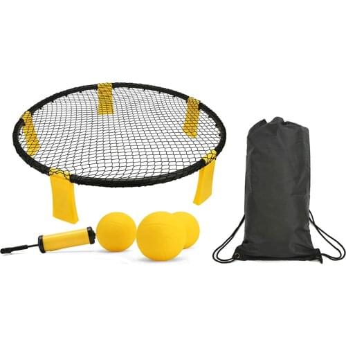 Mini Beach Volleyball Balls Game Set Outdoor Team Sports Lawn Fitness Equipment Net With 3 Balls