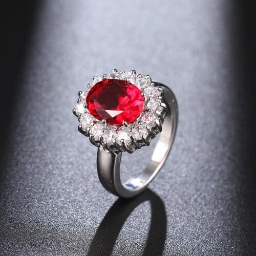 Emmaya Fashion Statement Classical Round Shape Ring For Female Charming Cubic Zircon Jewelry Wedding Party Ingenious Ornament