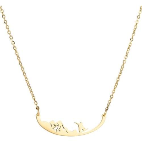 Snowboard necklace sweet new stainless steel hollowed-out snowflake Pendant Christmas clavicle chain