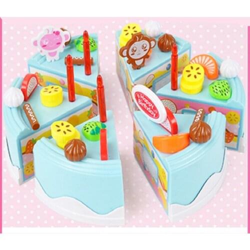High grade gift box 37pcs set 73pcs set DIY Fruits Birthday Cakes Kitchen Cut Toys Girls' play house Toys