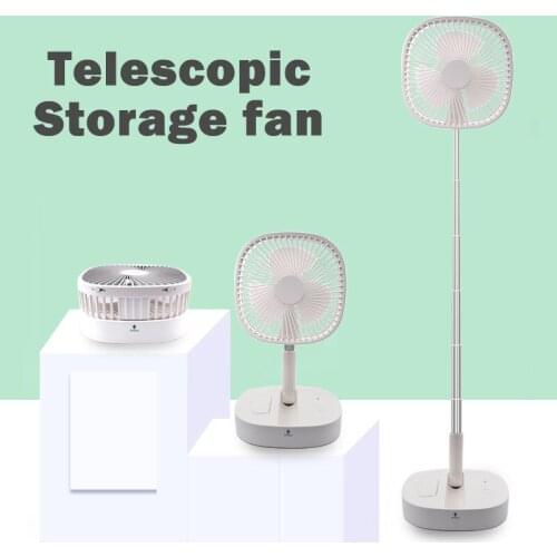 Portable Stand Fan,Foldable Desk Fan Adjustable Pedestal Fan Folding Low Noise Telescopic Floor Fan 7200mAh Battery USB Power