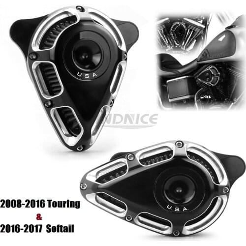 Edge cut Turnable Air intakes filters for harley Touring FLHR Road King Street Glide 2008-2016 air filter softail 2016-2017