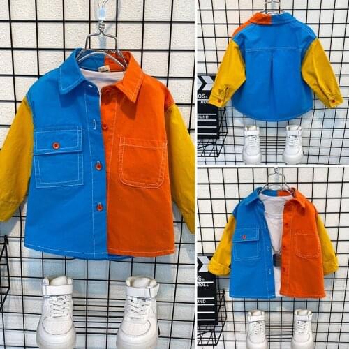 Boys Shirt Baby Long-sleeved Tee Shirts 2020 Spring New Childrens Clothing Baby Boys Fashion Solid Turn Down Collar Shirt Tees