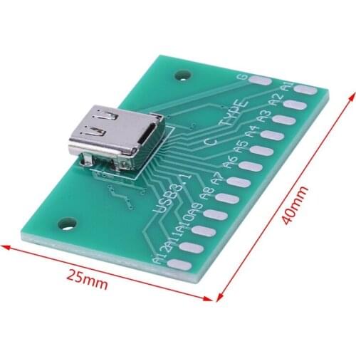 Diy 24Pin Usb-C Usb 3.1 Type C Female Socket Connector Smt Type With Pc Board #8