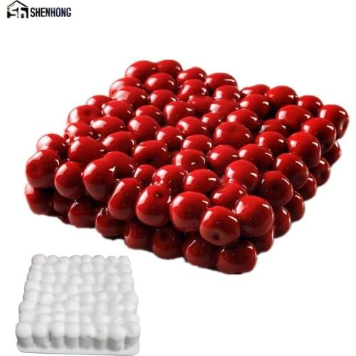 SHENHONG Pop Cherry 3D Cake Mold Art Decoration Silicone Mousse Silikonowe Formy Moule Baking Mould Pastry Tools Party Show