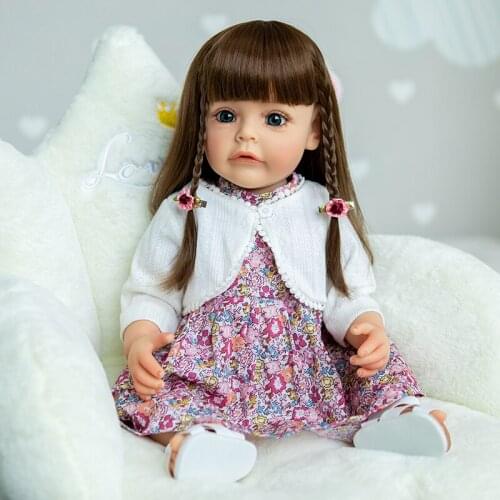 55cm Silicone Reborn Toddler Doll Princess Sue-Sue Kids Toys Birthday Christmas Gift for Girls