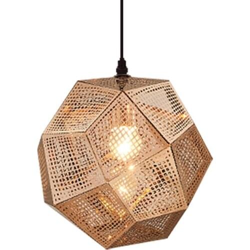 Modern designer Stainless Steel Pendant Lights Geometric Art hollow Hanging Lamps for Restaurant Bar Clothing Shop Lightings