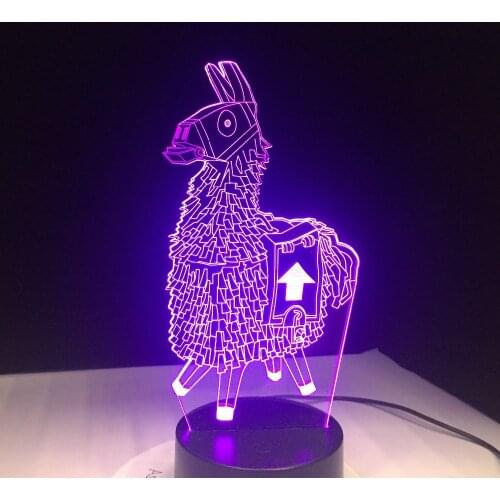 Souvenir Gift Llama 7 Colors Touch Table Desk Light 3D LED Lava Lamp Acrylic Illusion Room Atmosphere Lighting for Game Fans