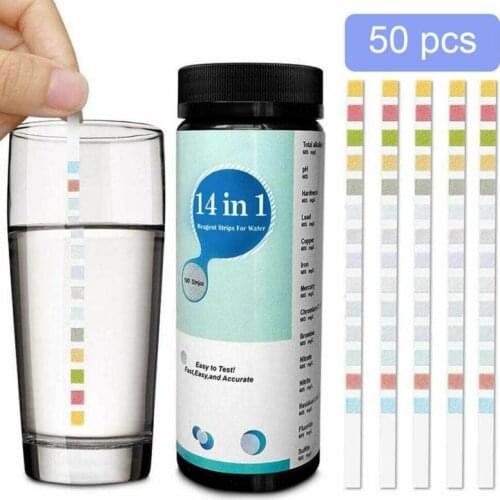 50pc 14 In 1 Drinking Water Test Kit Pool Water Test Paper Professional PH Quality Test Practical Multipurpose Test Strips