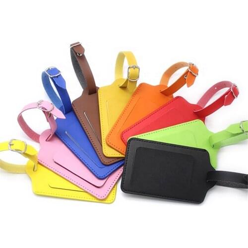 High-Quality PU Leather Suitcase Luggage Tag Label Bag Pendant Handbag Portable Travel Accessories Name ID Address Tags LT23