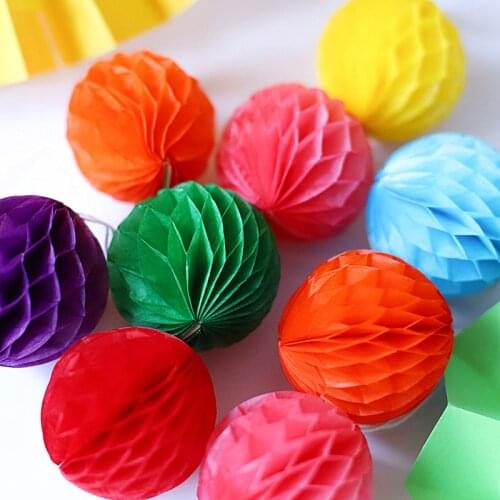 1PC DIY colorful tissue paper pom poms craft Honeycomb Ball for wedding birthday festive event party supplies office home Decor