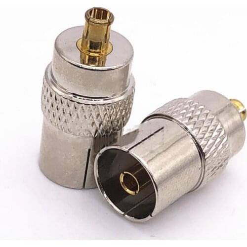 2pcs Adapter 75ohm MCX Male to IEC DVB-T TV Female RF Coaxial Connector