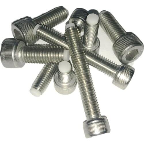 2pcs M5 allen screws knurled nylon soft top bolts polyurethane buffer male screw stainless steel 8mm-122mm length