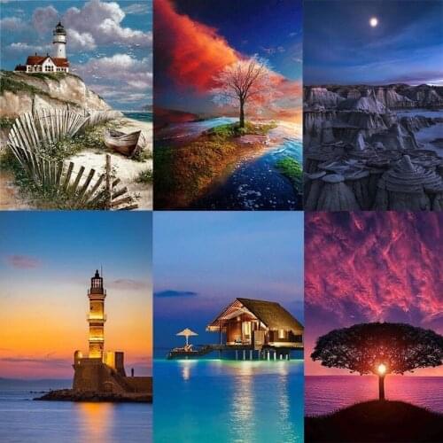 5D Diy Diamond Painting Natural Tourism Scenery Cross Stitch Full Drill Square Round Rhinestones Mosaic Embroidery Handwork Gift