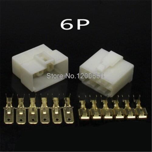 6PIN Automotive Connector Plug 6.3mm Connector Male-Female Butt Plug connector