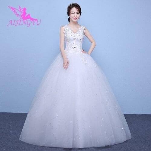 AIJINGYU 2021 bridal Customized new hot selling cheap ball gown lace up back formal bride dresses wedding dress WK187