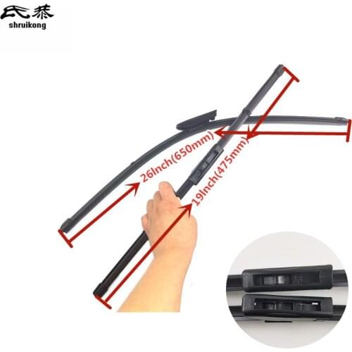 Car Styling Stickers Wiper Blades For Peugeot Bipper (From 2008 Onwards) 26"+19" Fit Bayonet Type Wiper Arms Only