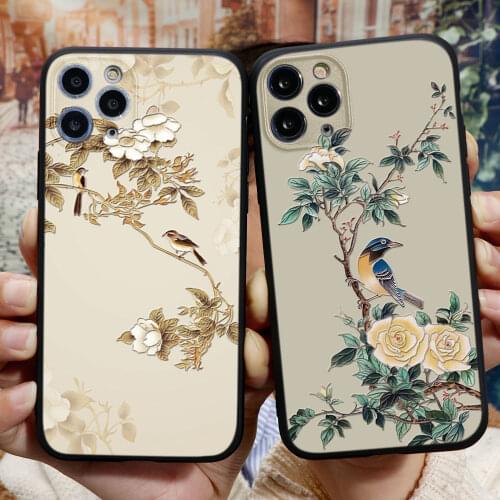 3D Emboss Relief Fundas For iPhone 12 11 Pro XR X Xs Max 7 8 7plus 8plus 6 6S Plus 5S SE 2020 Vintage Flower Silicone Phone Case