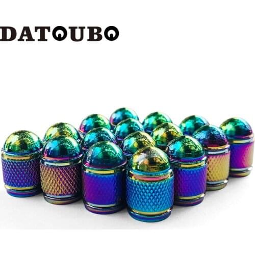 DATOUBO 500pcs aluminum Bullet Neon Color Car Tire valve stem cap. multi color truck bike universal Tyre valve Air Dust Caps
