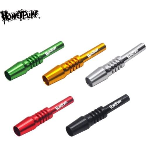 HONEYPUFF Cigarette Holder Aluminum One Hitter 70MM Metal Smoking Pipe Herb Tobacco Pipes Cigarette Dugout Pipa