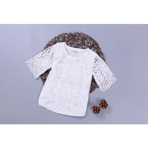 HIgh Quality Baby Girl Toddlers Kids Girls Toddler Casual Toddler Lace Floral T shirt Top Children Tops Fashion Shirts Clothing