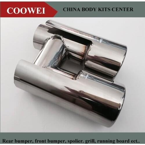 Stainless Steel Dual exhaust tip Universal Car Exhaust Pipe Tail Muffler Tip Silver Exhaust Tip For BMW BENZ AUDI VW