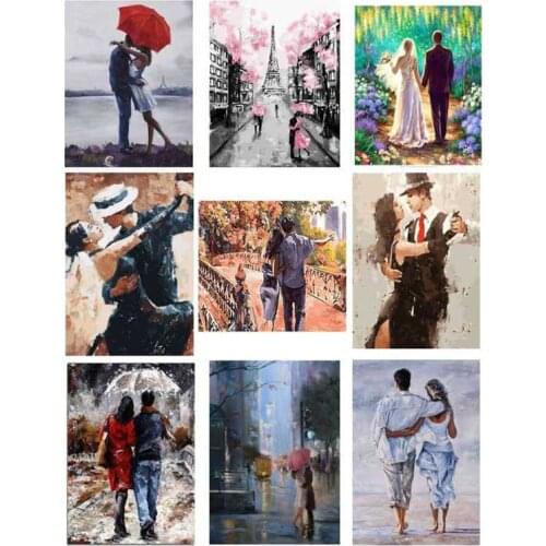 Painting By Numbers Lovers Kits Drawing Canvas HandPainted Home Decor DIY Oil Pictures By Numbers Girl Figure