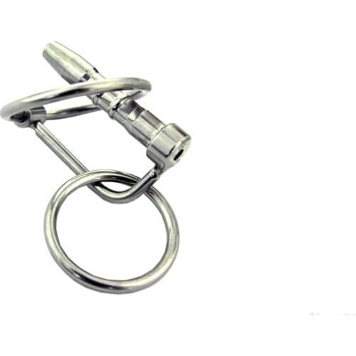 Male Stainless Steel Urethra Catheter with 2 size Cock ring,Penis Urinary Plug,Sex Toy,Adult Game,Urethra Stimulate Dilator A001