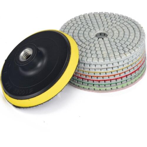 9pcs Wet Dry Diamond Polishing Pad 4 Inch Set With Backer Pad For Granite Concrete Marble Polish Grinding Sanding Power Tool