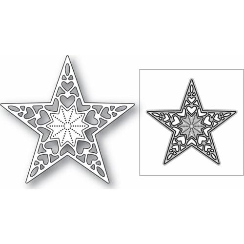 New Christmas Star Heart Shape 2020 Metal Cutting Dies for DIY Scrapbooking and Card Making Decorative Embossing Craft No Stamps