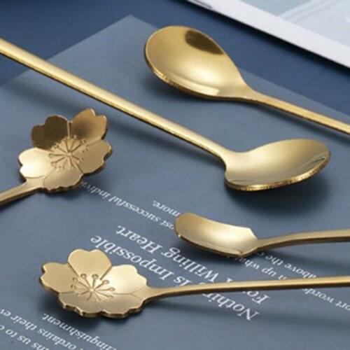 New Stainless Steel Coffee Spoon Dessert Sugar Spoon Ice Cream Stirring Spoon Tea Milkshake Spoon For Tableware Kitchen Cafe