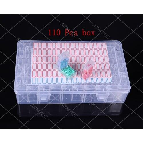 New 110pcs Plastic 5d Diamond Painting Accessories box Beads Display Storage Box For Diamond Embroidery Cross Stitch Tools