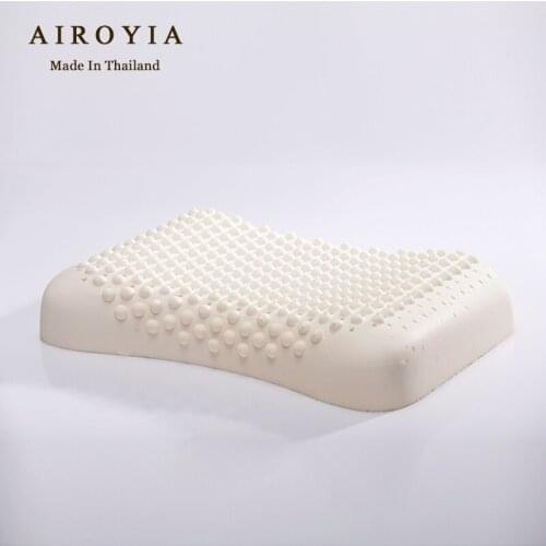 Thai natural latex neck pillow health plastic pillow for cervical care and sleep aid sleep