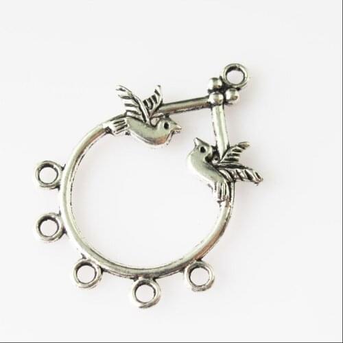 16Pcs Antiqued Silver Color Teardrop Animal Dove Charms Pendants Connectors 27x36.5mm