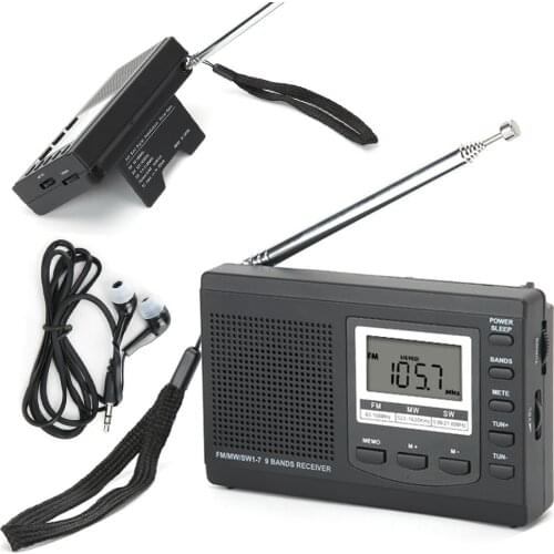 Portable Mini radio am fm FM/MW/SW with Digital Alarm Clock mini FM Radio Receiver digital portable fm receiver clock radio