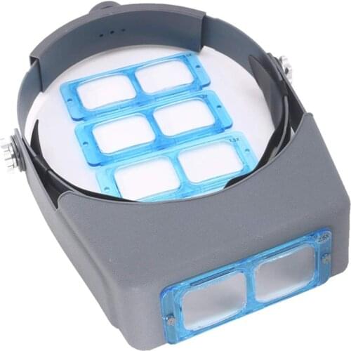 Adjustable Hands Free 1.5X,2.0X,2.5X,3.5X Head Wearing Magnifier Magnifier Glasses Helmet Magnifier for Reading Repairing