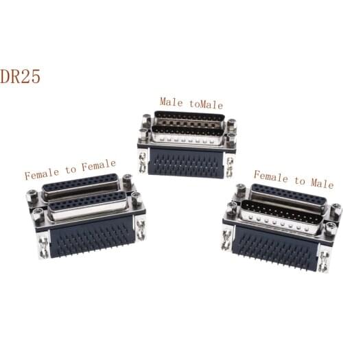 5PCS Double DR25 DB25 Mixed D-Sub Female Male Connector 90 Degree Right Angle Serial