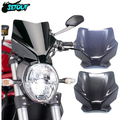 Sports Touring WindScreen Viser Visor Deflector Windshield For DUCATI Monster 797 M797 MONSTER 821 M821 1200 1200S 1200R 14-20