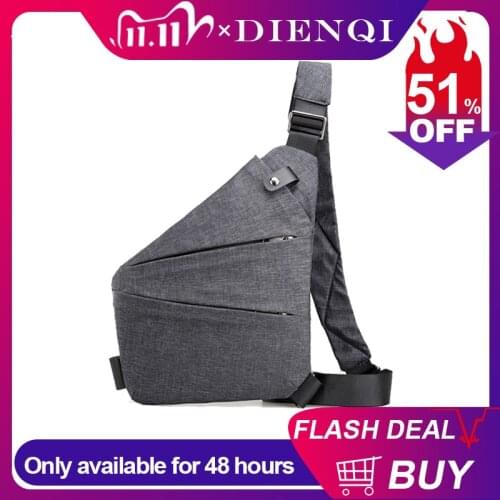 DIENQI Man Thin Personal Pocket Bag Holster Tactical Shoulder Sling Vintage Crossbody Bags Outdoor Zipper Anti-theft Mens Bag