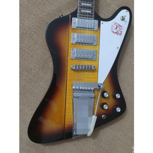 High quality sunset color Firebird electric guitar, neck through body mechanism, color can be customized, free transportation