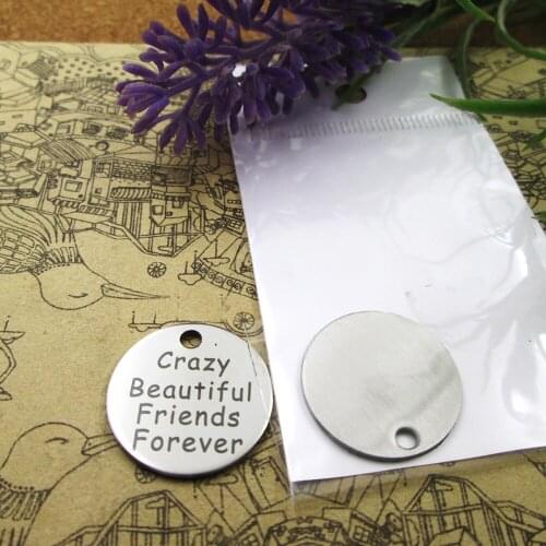 20pcs--"Crazy Beautiful Friends forever"stainless steel charms more style for choosing DIY Charms pendants for necklace