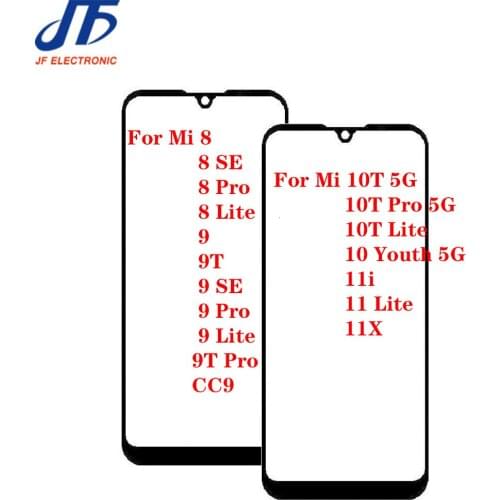 10Pcs/lot touch panel Touch screen Front Outer Glass Lens For Xiaomi 10 Lite MI 8 9 SE Pro 9T M8 m9 For Redmi Note 9