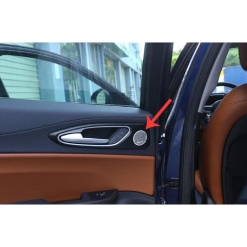 2pcs For Alfa Romeo Giulia 2017 Car-styling Aluminum Alloy Door Speaker Cover Trim Auto Accessories