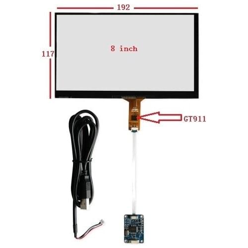 8-inch 6 pin GT911 192*117 capacitive touch screen usb control card Windows 7 8 10 free drive, free delivery