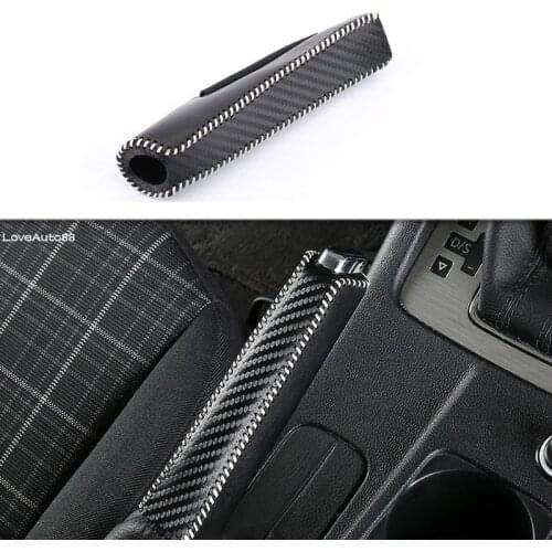 Car Leather Gear Shift Knob Cover Handbrake Sleeve Collars For Skoda Octavia A7 2015 2016 2017 2018 2019 2020 2021 Accessories