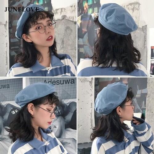 Foux Beret Women Summer Boinas Para Mujer Blue Newsboy Cap Ladies Fashion Painter Leather Funky Adjustable Rope 2021 New Female