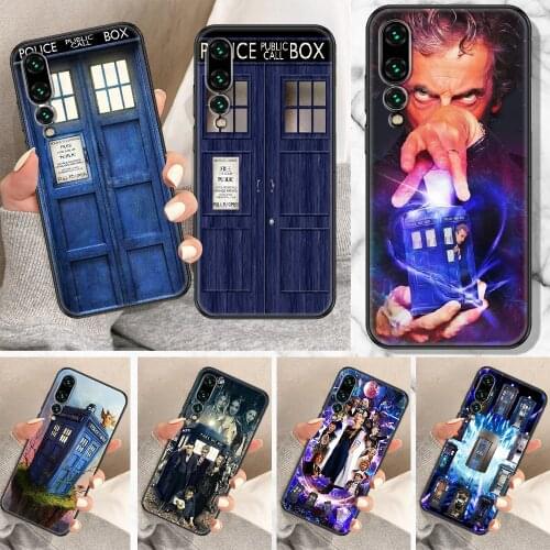 Tardis Box Doctor Who Phone Case For Huawei P Mate P10 P20 P30 P40 10 20 Smart Z Pro Lite black trend back fashion bumper art
