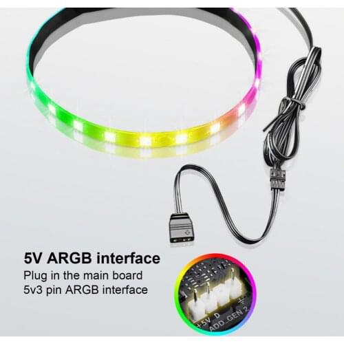 COOLMOON CM-LS40 LED Strip 4 Pin Interface Magnetic 40cm 5V ARGB 24 Lamp Beads Soft LED Strip for Computer