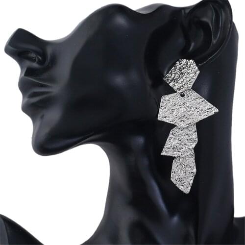 CRLEY Exaggerated Dangle Earring Gold Silver Irregular Fashion geometric drop earrings for women Personality Statement Earring